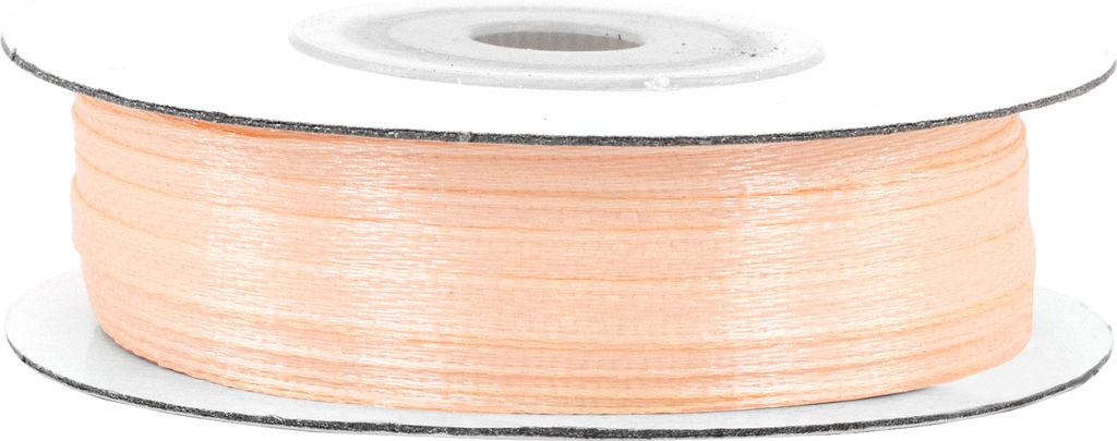 Satinband 3mm x 50m Rolle Apricot Produktbild 