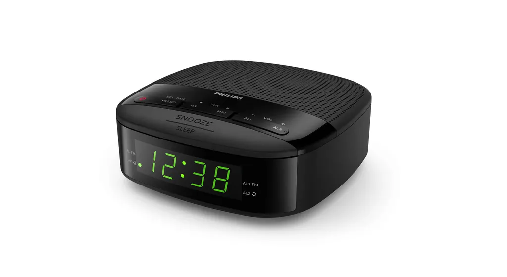 Radio-réveil LED noir Philips TAR3205/12 avec tuner FM et mise en veille