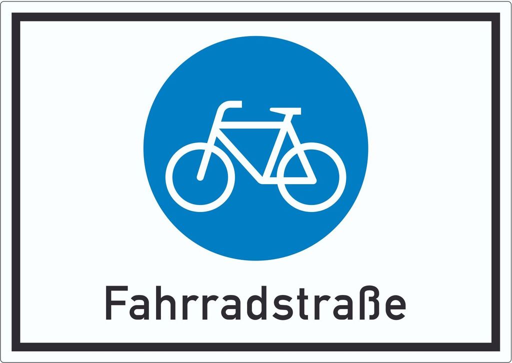 Aufkleber Fahrradstraße Symbol A0 (841x1189mm)