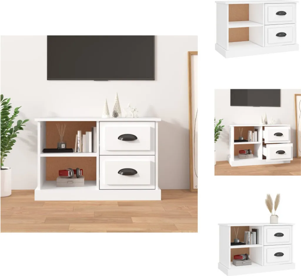 Support TV Blanc 73 cm Idéal pour Salon et Chambre - Gain de Place