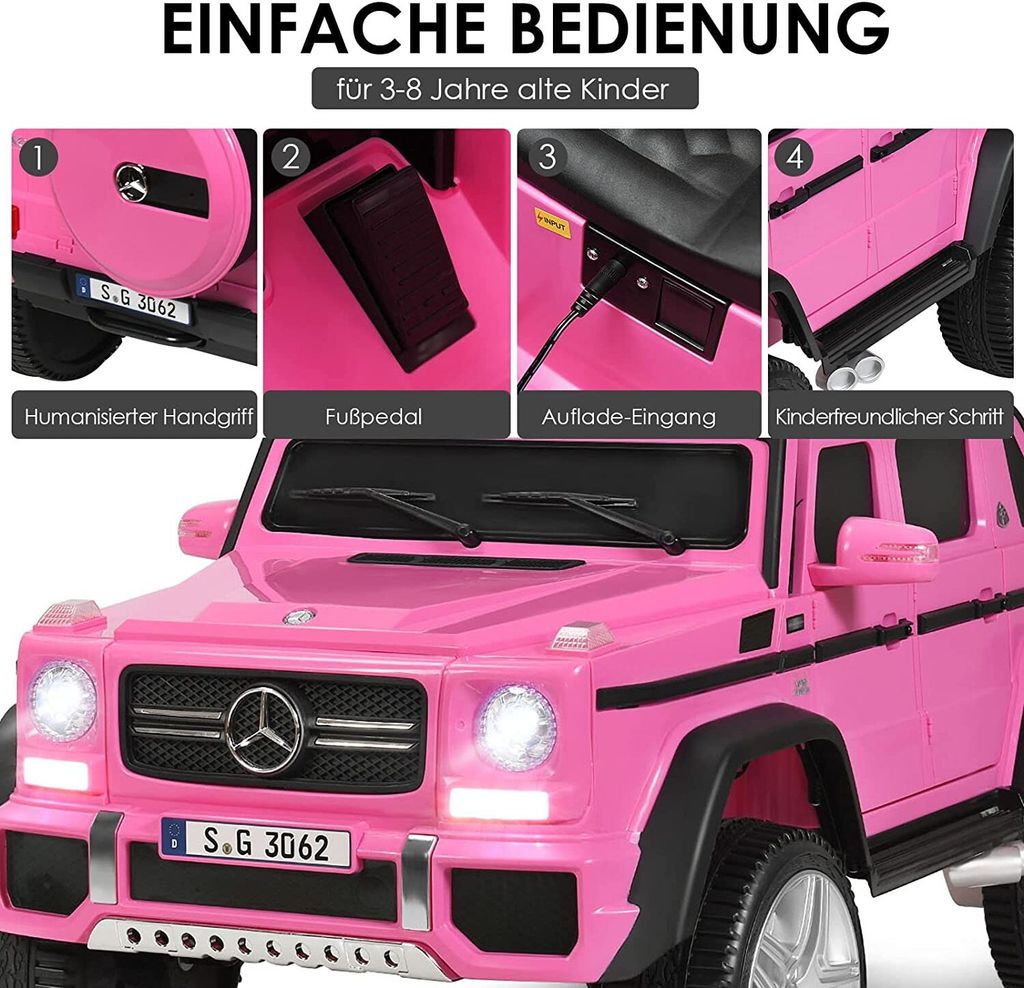 COSTWAY Mercedes Benz 12V samochód dla dzieci z pilotem, Zdjęcie produktu 3