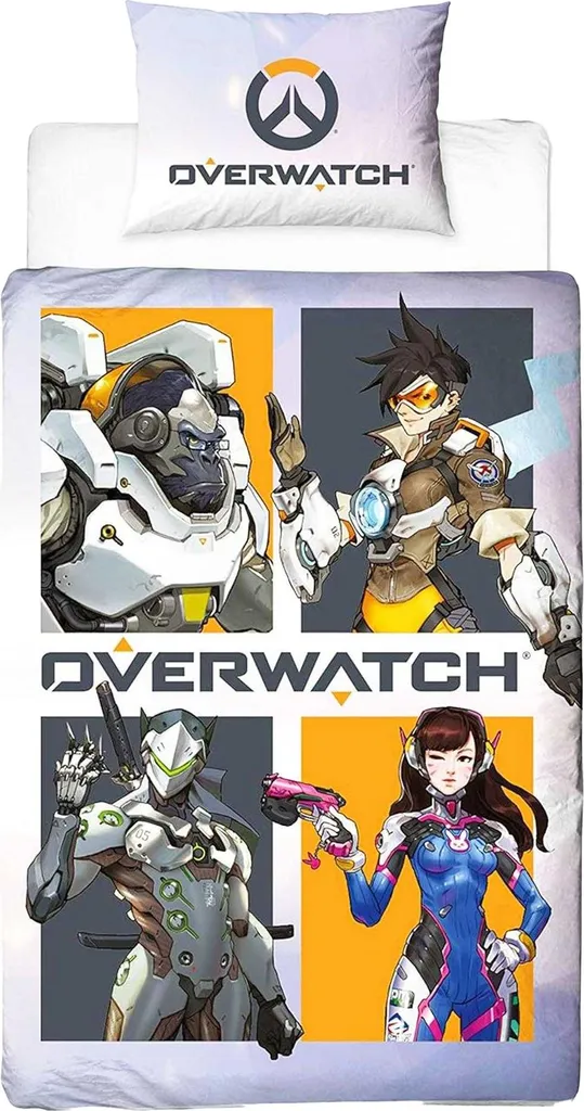 Housse de couette Overwatch réversible TC165 design Eat Sleep multicolore