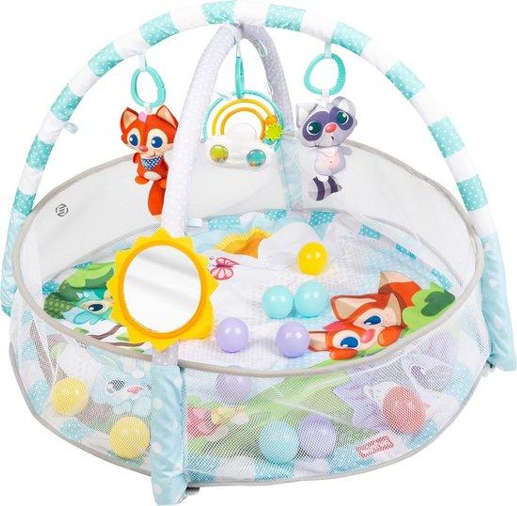 Babygym Dschungel Tiere mit Bällebad, 3 Spielmöglichkeiten & Accessoires, 69x52,5 cm, ab 0 Monate