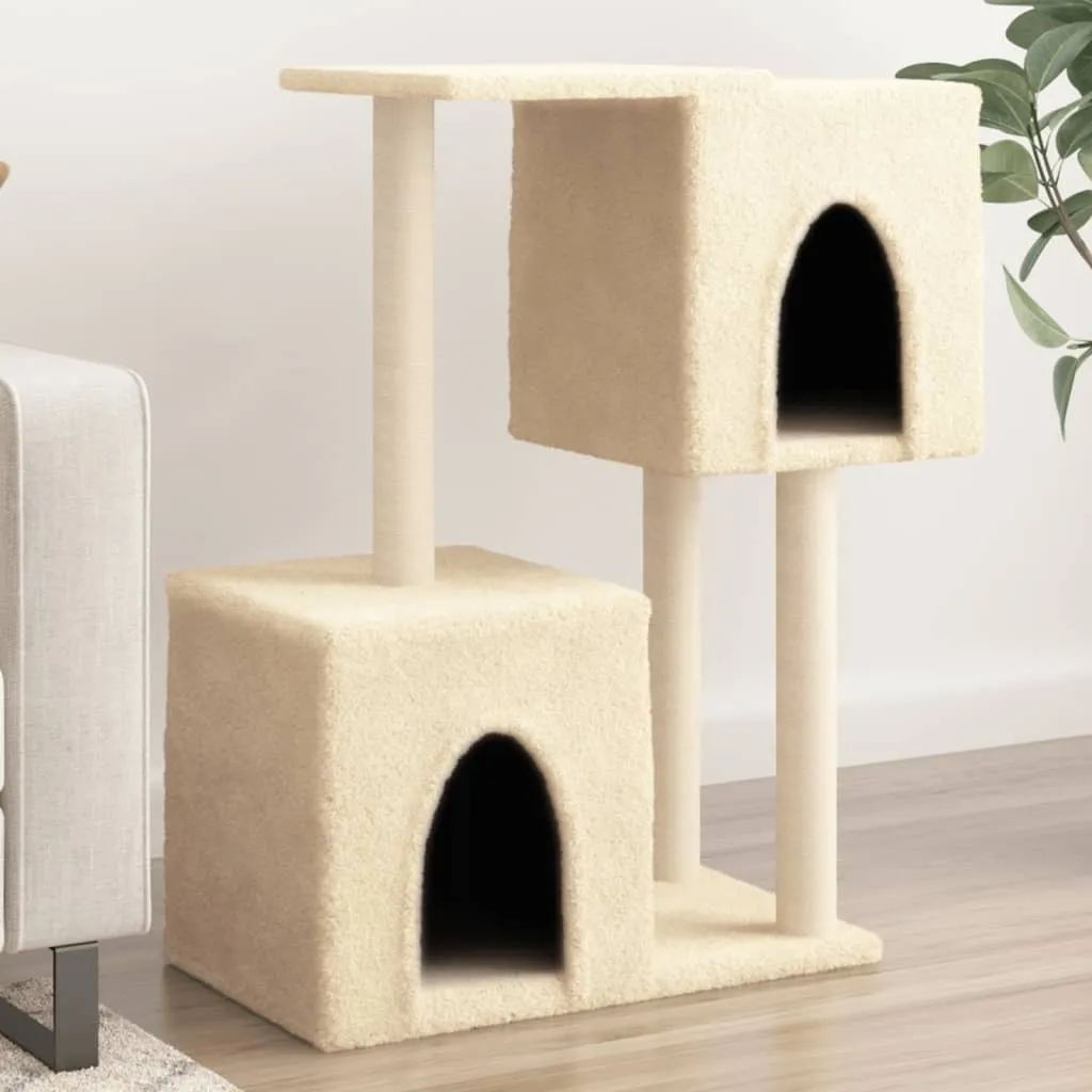 Albero Tiragraffi 86 cm Sisal Crema - Graffiatoio Octo Alta Resistenza