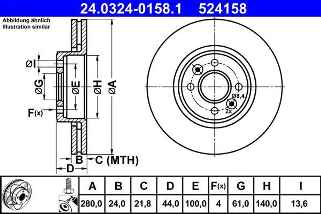 Disque de frein arrière haute précision compatible Renault Twingo Scenic