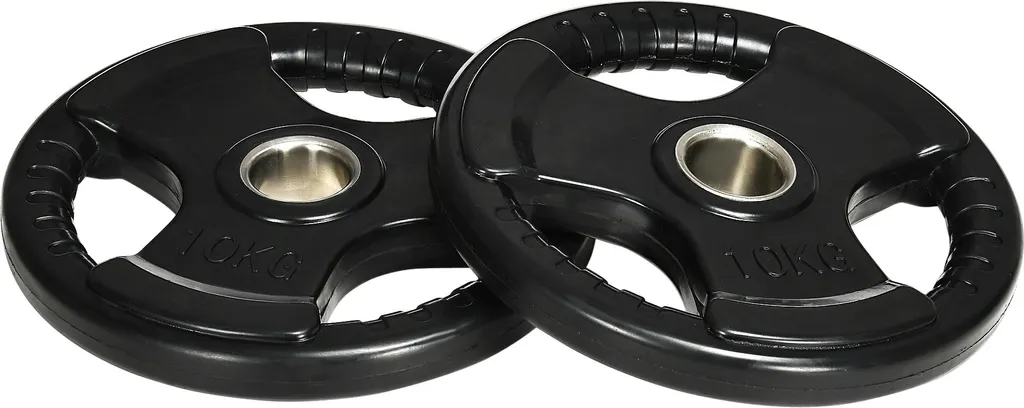 Lot de 2 disques olympiques 10kg en caoutchouc pour musculation pro