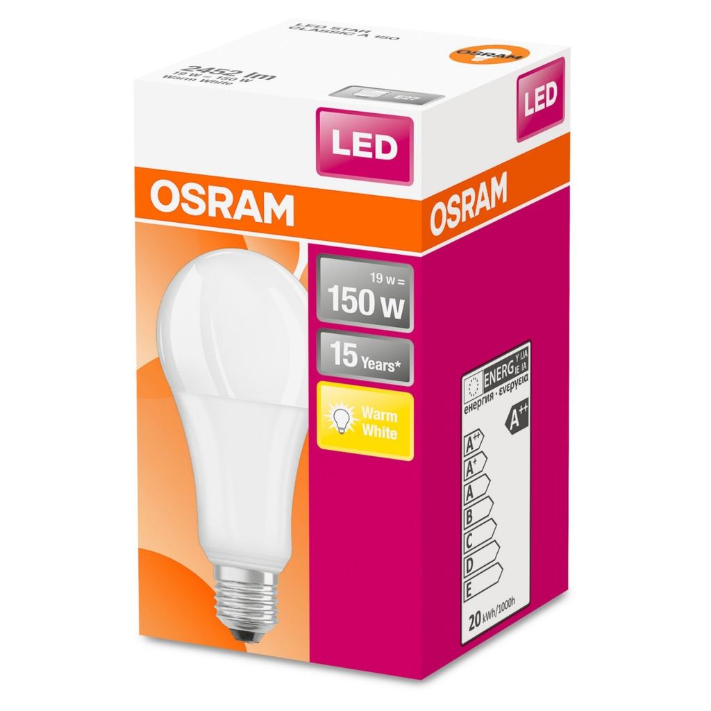 LED-Lampe OSRAM  LED STAR CLASSIC A 150 BOX Warmweiß Filament Matt E27 Glühlampe