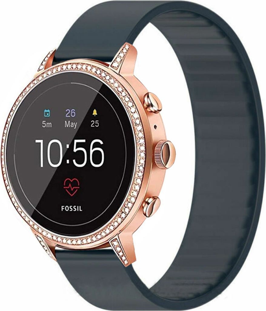 Strap-it Fossil Gen 5e - 42mm Gummiband (Dunkelblau)
