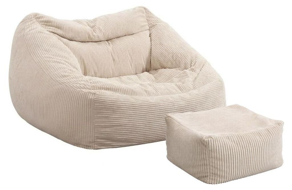 HOME DELUXE - Pouf COZY avec tabouret - Tissu : velours Image du produit 