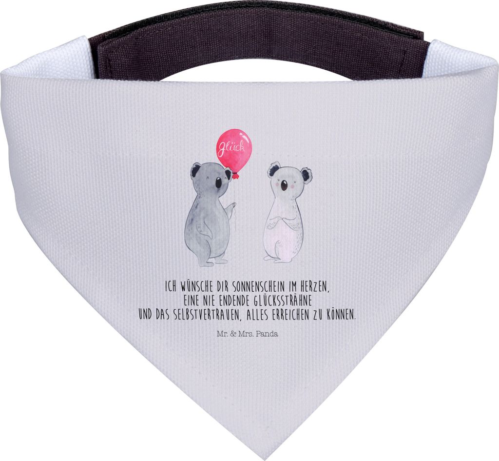 Mr. & Mrs. Panda Hund Halstuch Koala Luftballon - Grau Pastell - Geschenk, Für Hunde, Hunde-Halstuch, Geburtstag, Party, Tuch