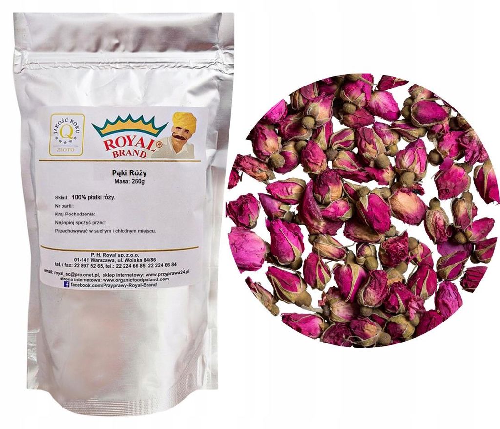 Rozenknopjes, 250 gram. Gedroogde, eetbare rozen. Gedroogde Productafbeelding 