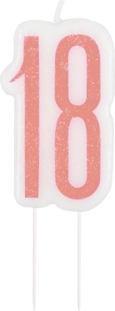 Kuchen Kerze Urban Apricot Glitzer zum 18. Geburtstag