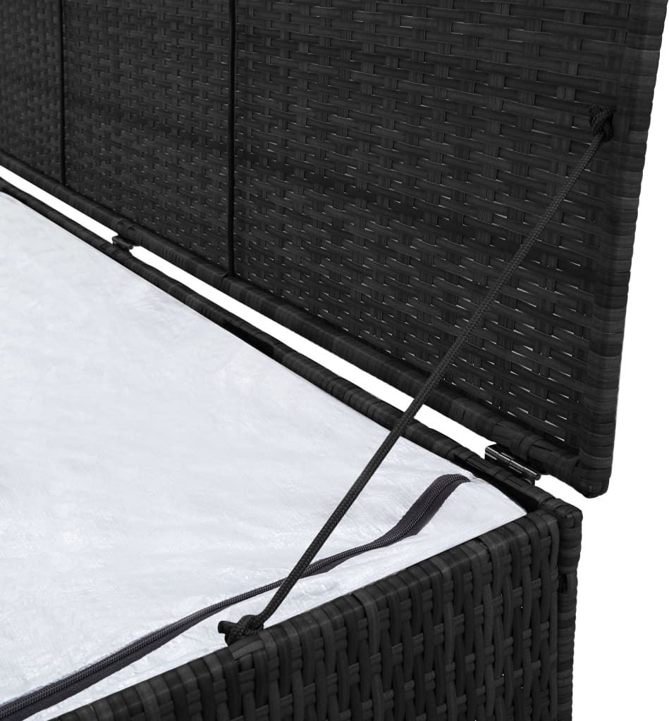 "Winterschlussverkauf "Garden-Auflagenbox - CLORIS - Gartentruhe - Schwarz 150x50x60 cm Poly Rattan NeuMöbel 9810266