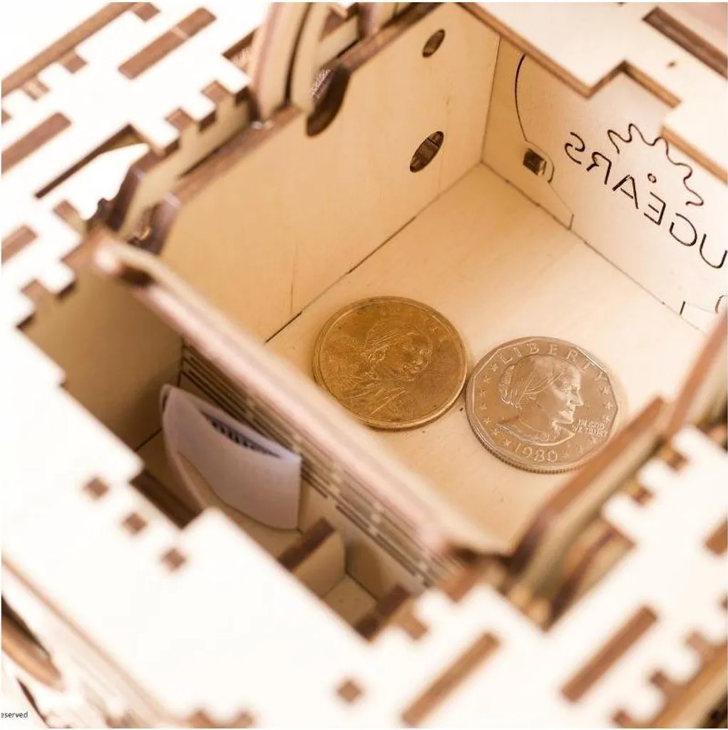 Coffre au Trésor Puzzle 3D en Bois avec Serrure à Code Mécanique - 12
