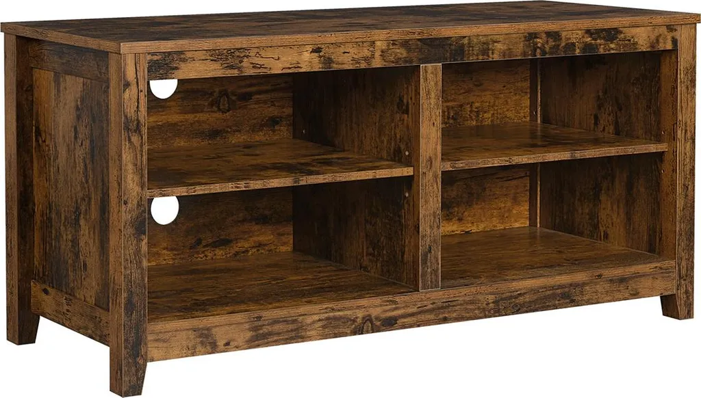 Meuble TV pour salon avec rangement ouvert brun vintage ergonomique