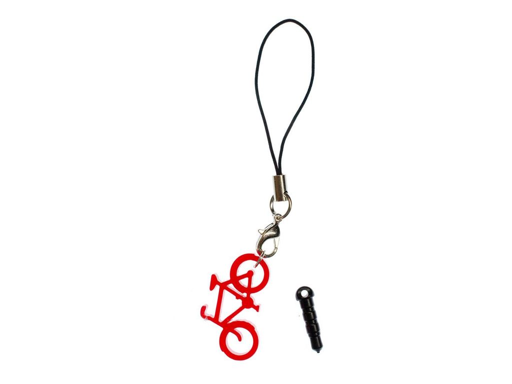 Rad Fahrrad Handyanhänger Anhänger Miniblings Handyschmuck Bike Radtour rot