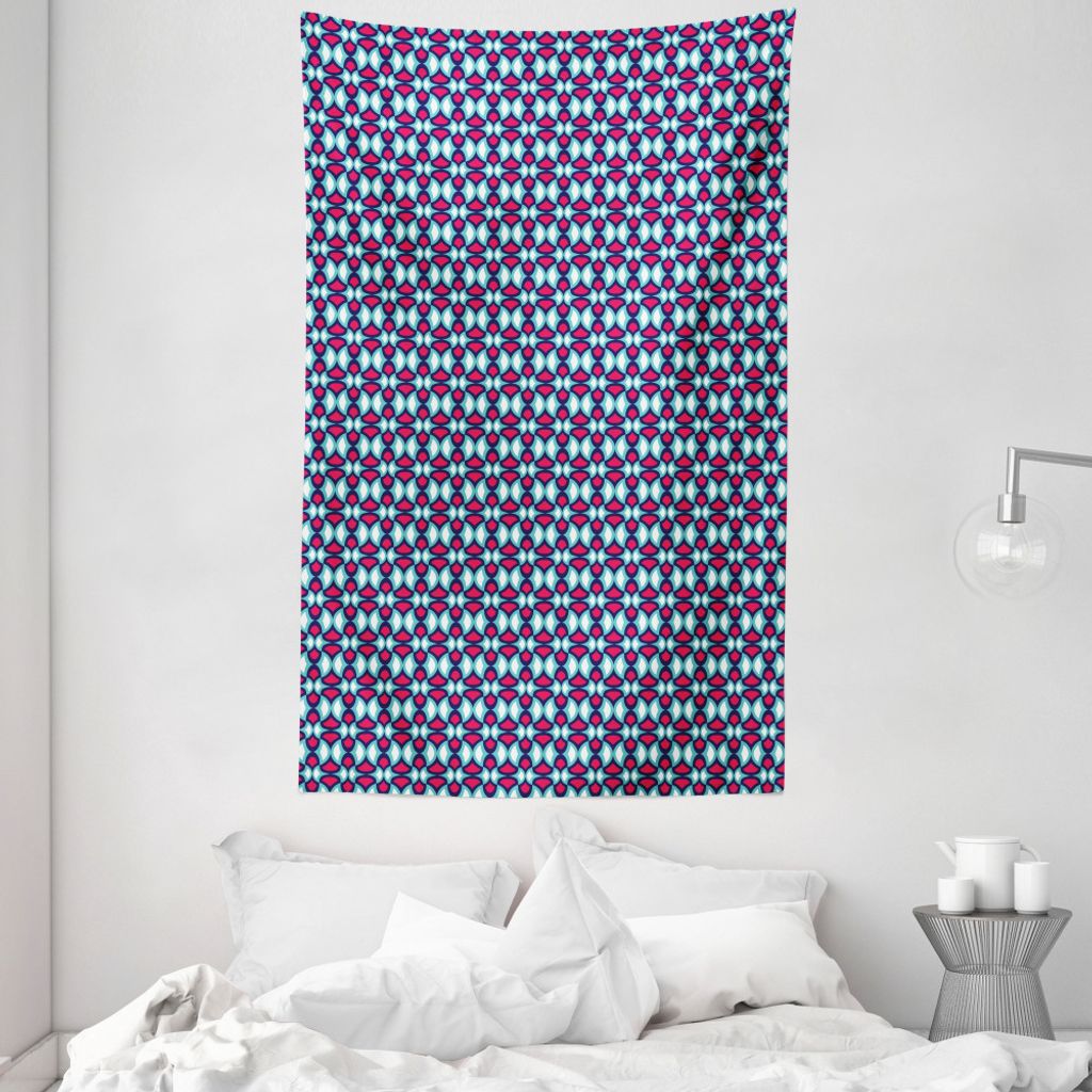 ABAKUHAUS Abstrakt Wandteppich und Tagesdecke, Retro Kurven Boho aus Weiches Mikrofaser Stoff Waschbar ohne Verblassen Digitaldruck, 140 x 230 cm, ...
