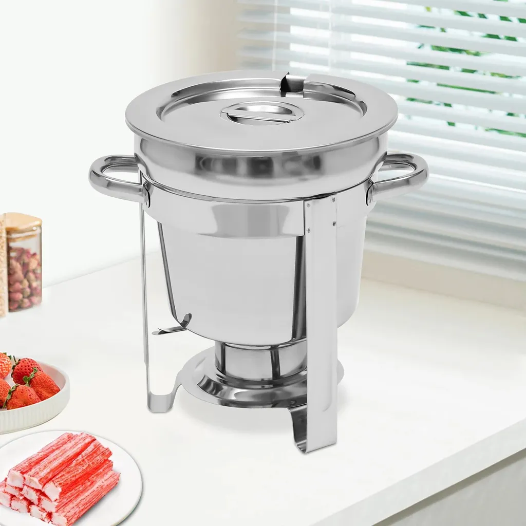 Marmite à soupe pour service traiteur et buffet - 7L Inox orange robuste