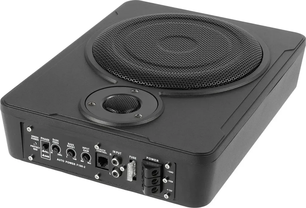 Subwoofer Actif sous Siège 20cm 200W RMS - Caisson de Basse Slim Noir