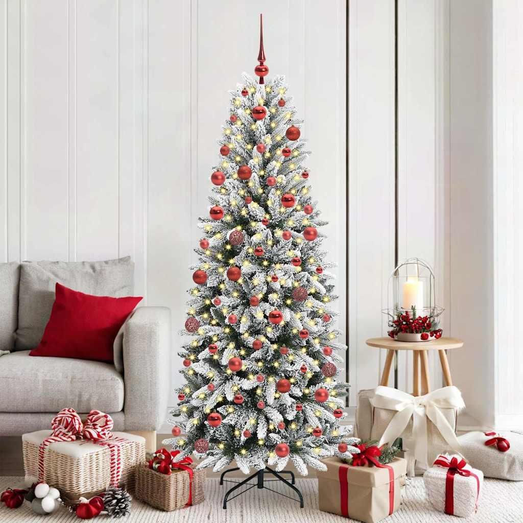 "Schlussverkauf" Künstlicher Weihnachtsbaum(1 pc) - Kunstbaum/Tannenbaum - mit 300 LEDs mit Ständer Weiß 180 cm C7534