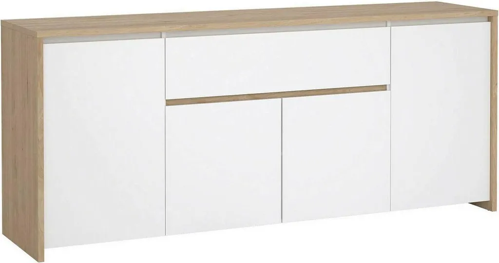 Buffet Basile 197 cm : Maximisez votre Rangement Salon Chêne 5 Étagères