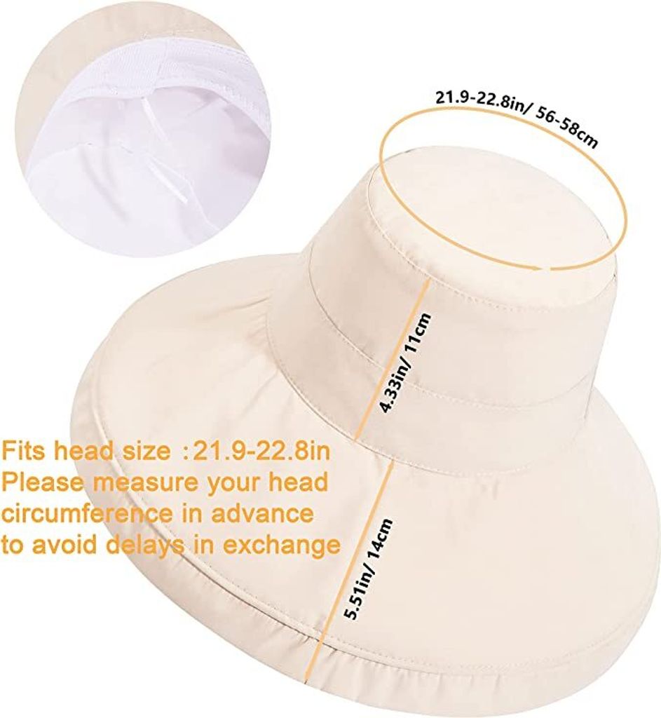 Sonnenschutz Sonnenhut Damen mit uv Schutz 50+UPF,Faltbar Produktbild 6