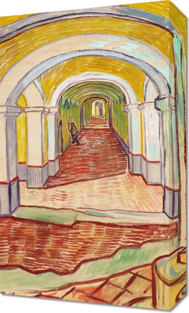 Bild 30x50cm Korridor im Asyl, Van Gogh Vintage