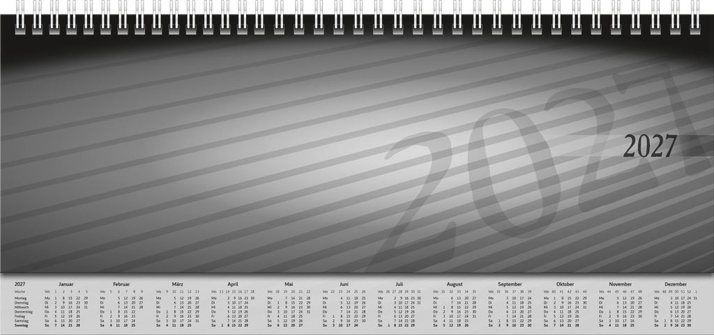 2027 rido/idé QuerkalenderSequenz schwarz Produktbild 