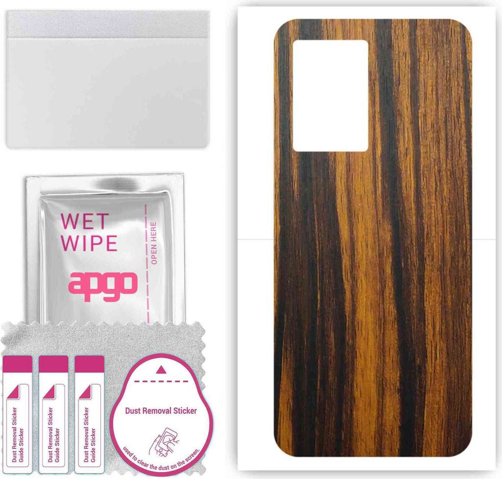 apgo Rückseite Schutzfolie, Skin, kompatibel mit Oppo K10 5G India, Hinten Displayschutzfolie aus Vinylfolie, kratzfest, einfache Montage - Tigerwood