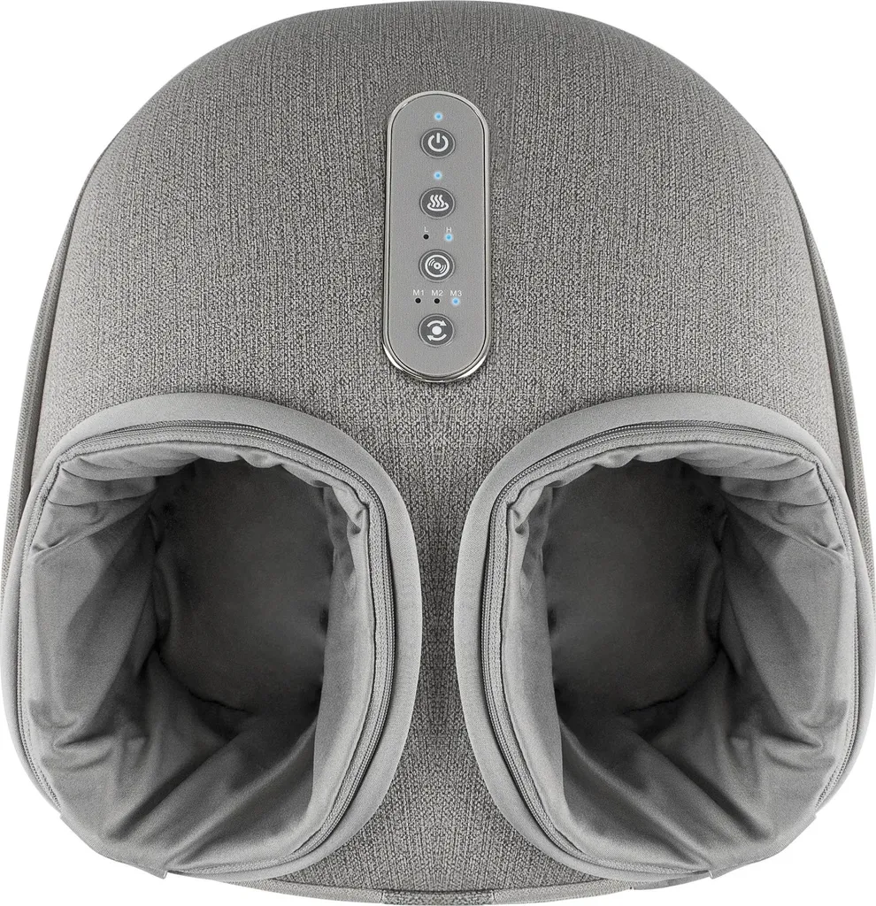 Appareil massage pieds gris : chaleur douce et pétrissage intense 3D