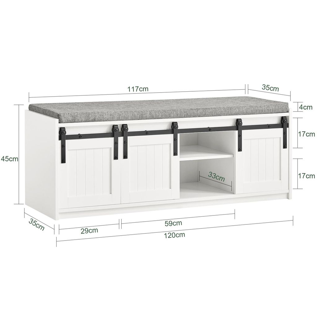 SoBuy Schuhbank mit Sitzfläche Sitzbank mit Stauraum