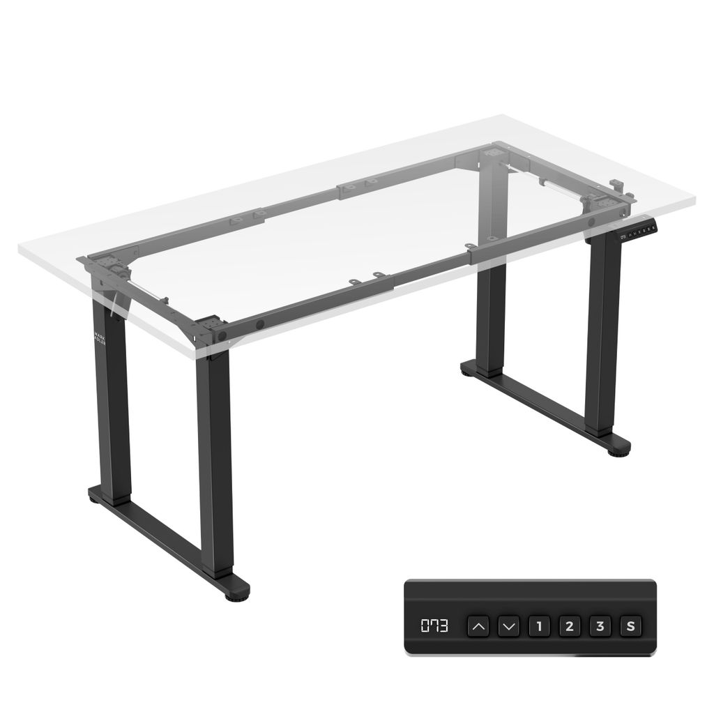 MARK ADLER Xeno 5.0 Black | Höhenverstellbarer Schreibtischständer Elektrisch Verstellbar Tischgestell Gestell | Einstellbare Beinabständ | Schwarz