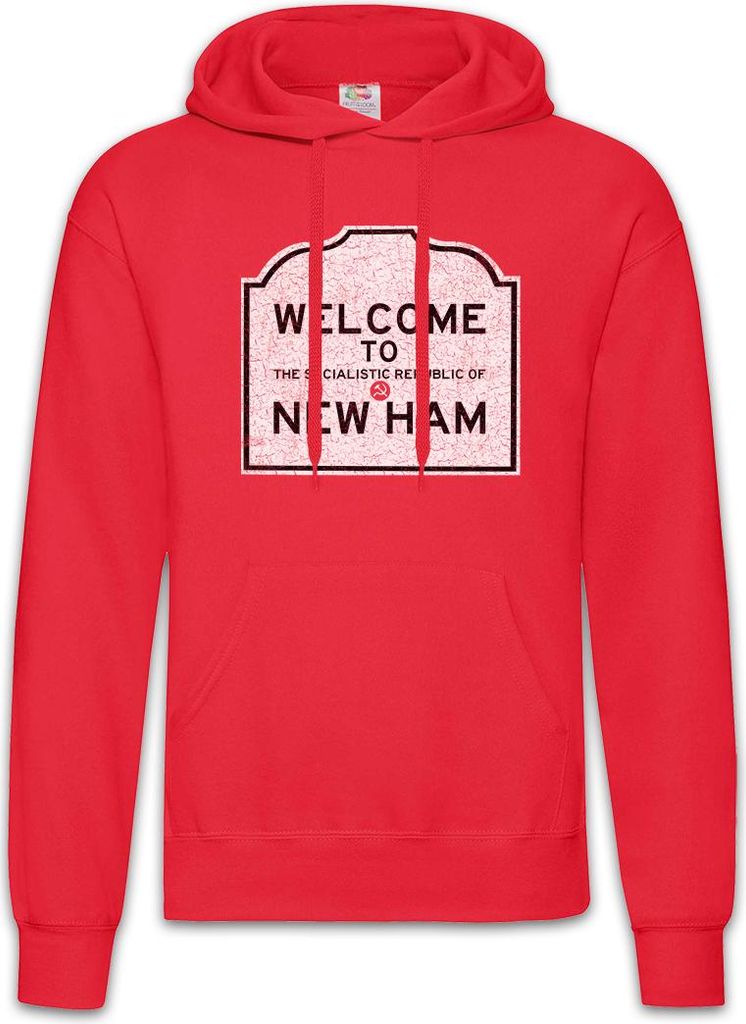 Urban Backwoods Socialistic Republic Of New Ham, Herren Hoodie, Farbe: Rot, Größe: XL