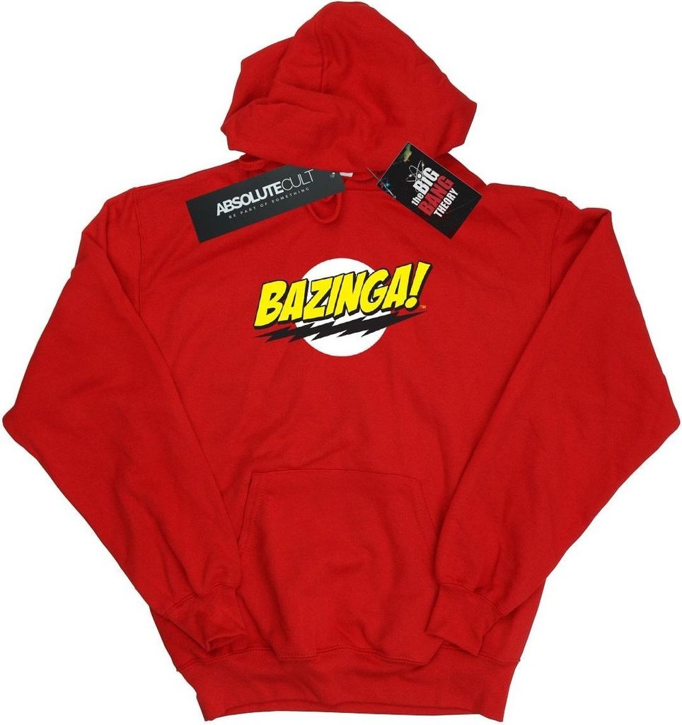 The Big Bang Theory - "Bazinga" Kapuzenpullover für Jungen BI3324 (128) (Rot)