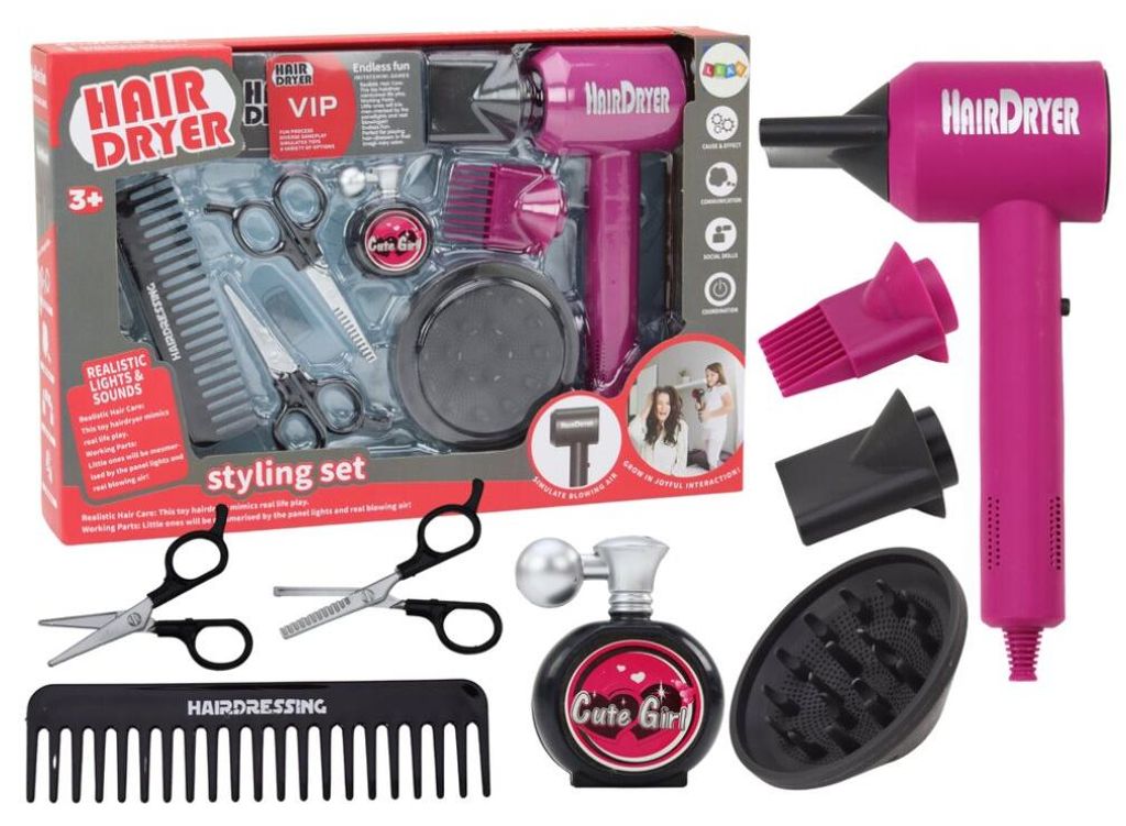 Lean Toys Friseursalon Set Friseur Trockner 10 Ele. Produktbild 