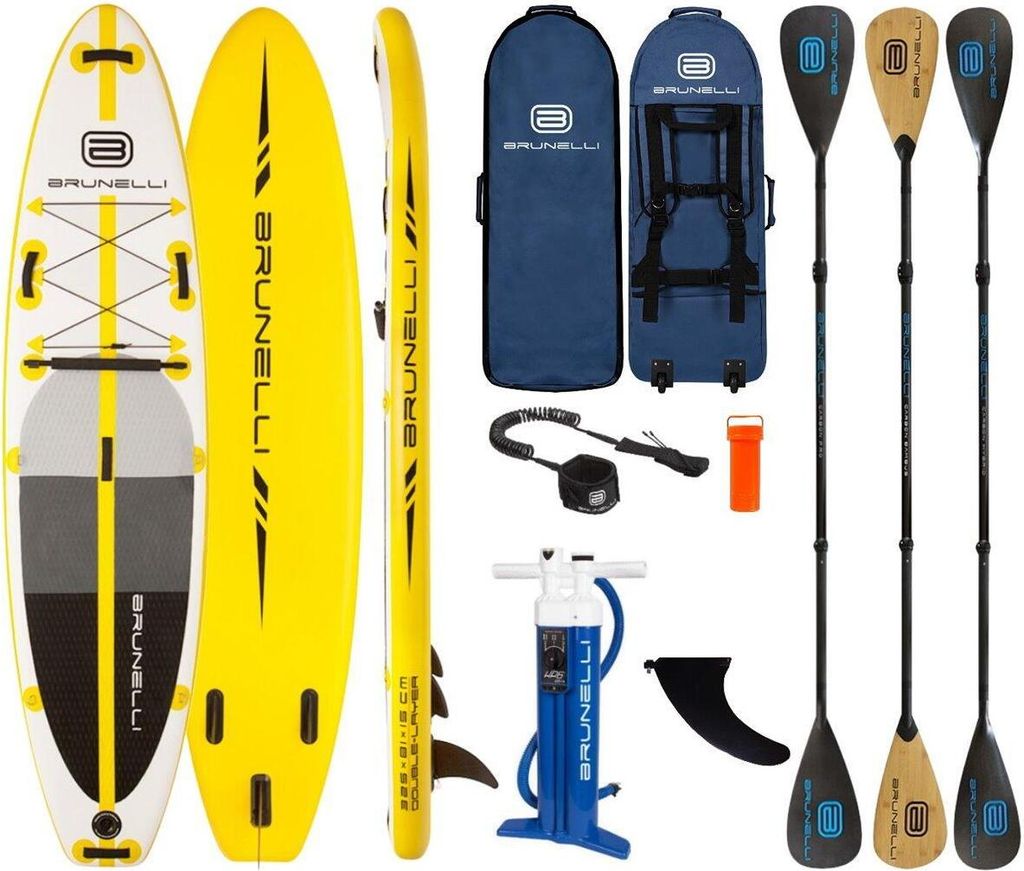 BRUNELLI 10.8 Premium SUP Board Stand Up Paddle ISUP Carbon-Kajakpaddel 325cm - Groesse: Board+Carbon Hybrid+Leash