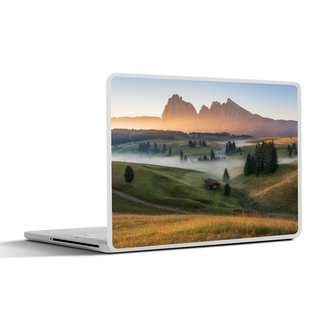 MuchoWow Laptop Aufkleber Sticker Cover Berg - Nebel - Landschaft 32.5x23.5 cm - Sticker für Laptop - Selbstklebend
