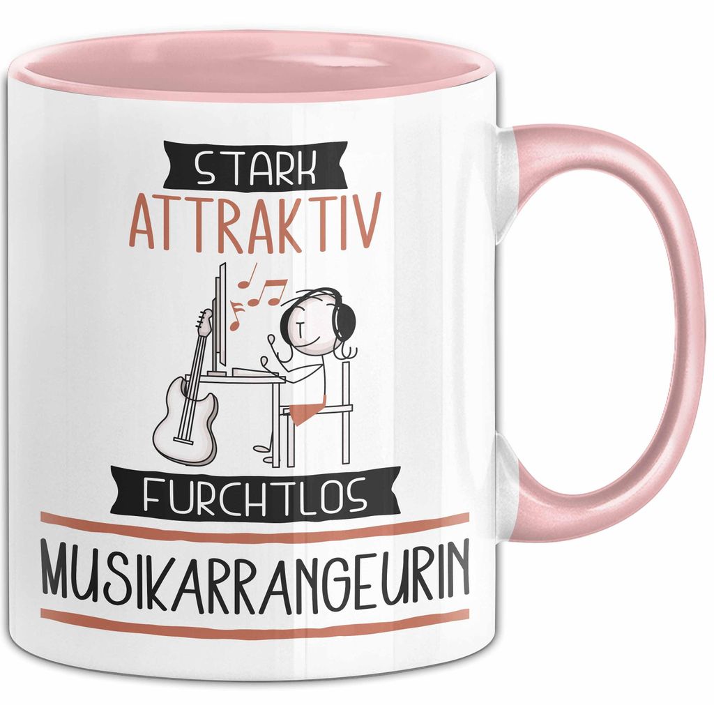 Musikarrangeurin Tasse Geschenk Becher Stark Attraktiv Furchtlos Musikarrangeurin Lustige Geschenkidee (Rosa)