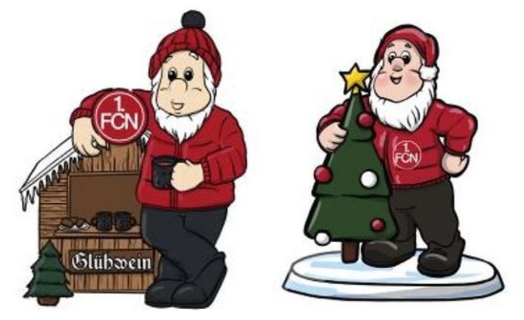 1. FC Nürnberg Weihnachtsfiguren Mini 2er Set Produktbild 