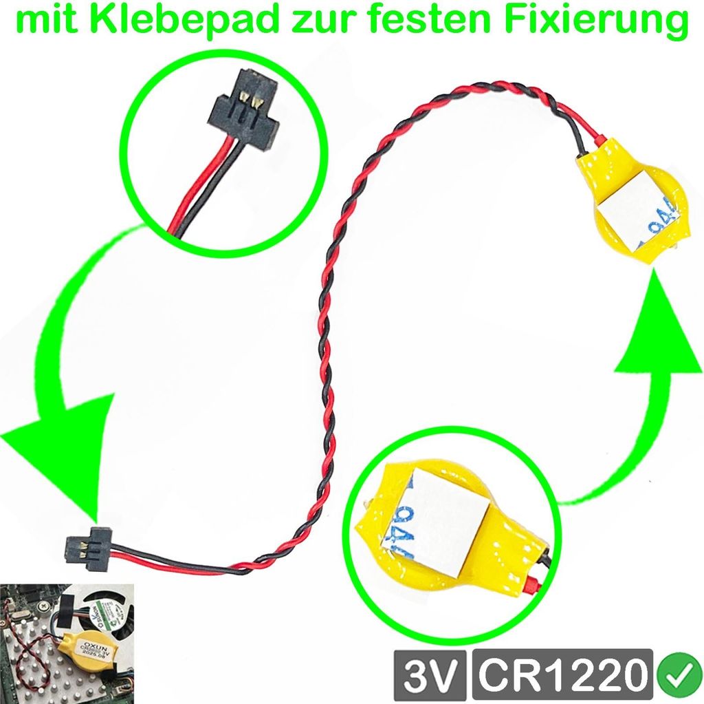 Version 12,5cm - RTC BIOS CMOS Batterie Battery komp. für Acer Aspire 5 A515-46