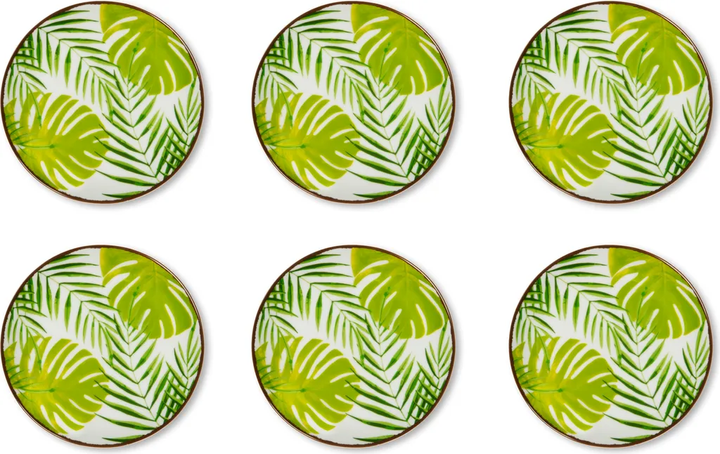 Set di 6 sottobicchieri Excelsa Foliage dolomite 11x0,5x11 cm colorati