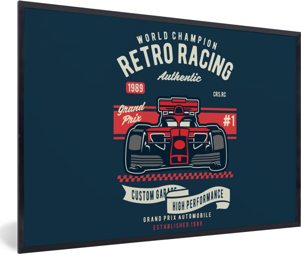 MuchoWow® MuchoWow® Gerahmtes Poster Rennwagen - Vintage - Produktbild 
