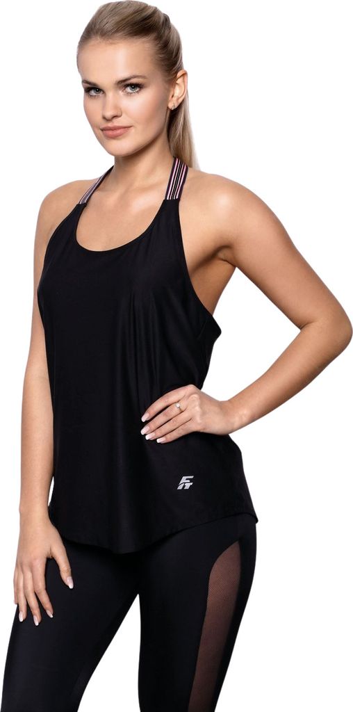 ELDAR Damen Sport Fitness Tank Top mit Neckholder Ausschnitt, Farbe:Schwarz, Größe:M