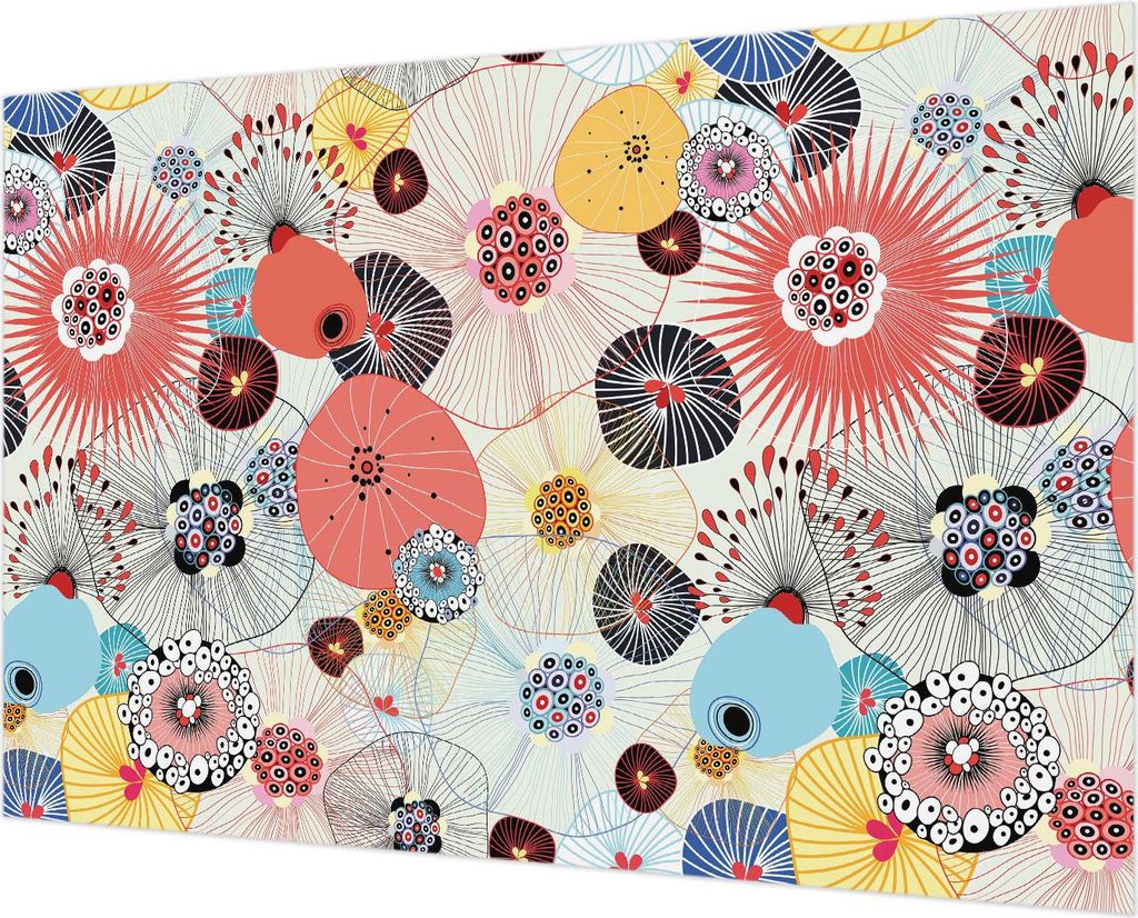 Wandtapete - Dekorative Tapete für Wohnzimmer - Tapetenfolie für Wanddekoration - 152x104 cm - Bunte Blumen