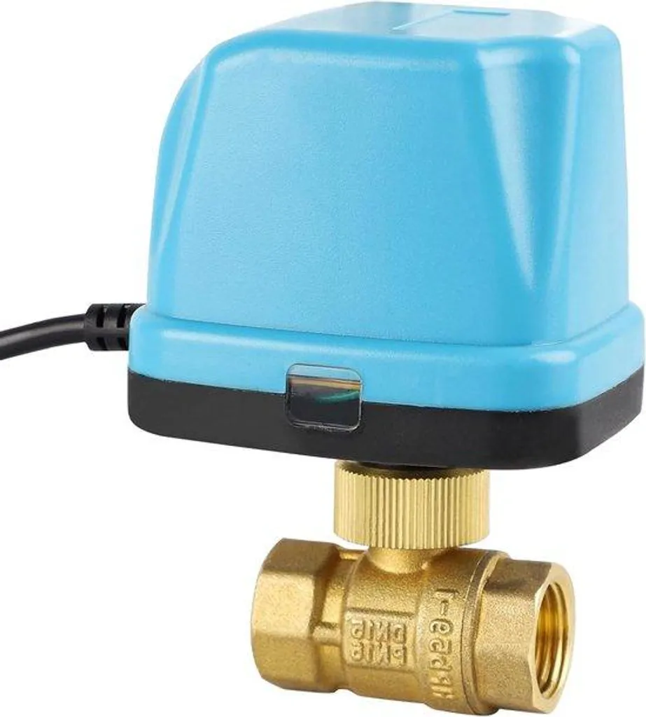 Robinet à boisseau sphérique électrique 2 voies DN15 230V laiton bleu