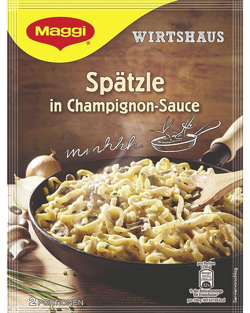 Maggi Wirtshaus Spätzle in Champignon Sauce herzhaft Produktbild 