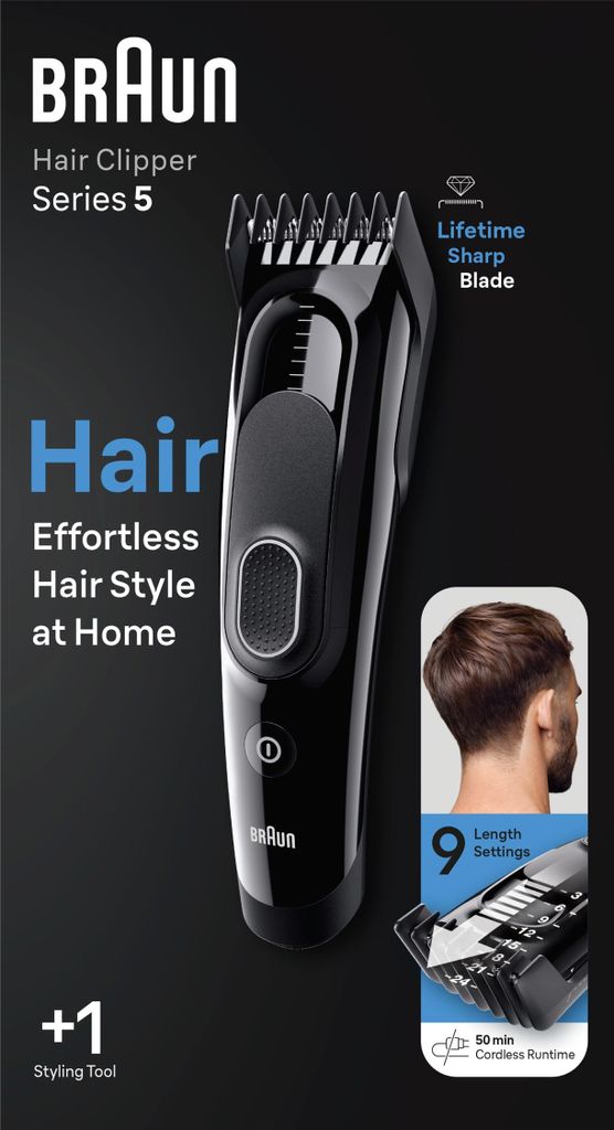 Braun Series 5 HC5310 Tagliacapelli Uomo Nero Lucido Immagine del prodotto 