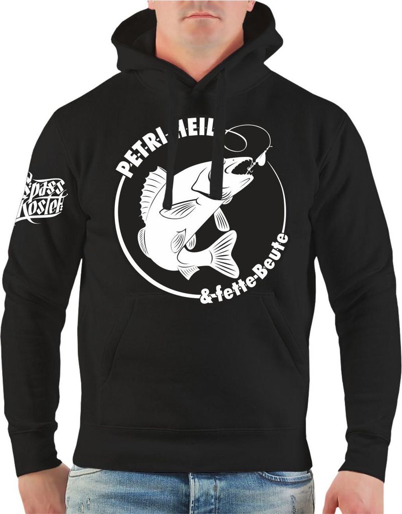 Herren Kapuzenpullover Angler Sprüche Fette Beute