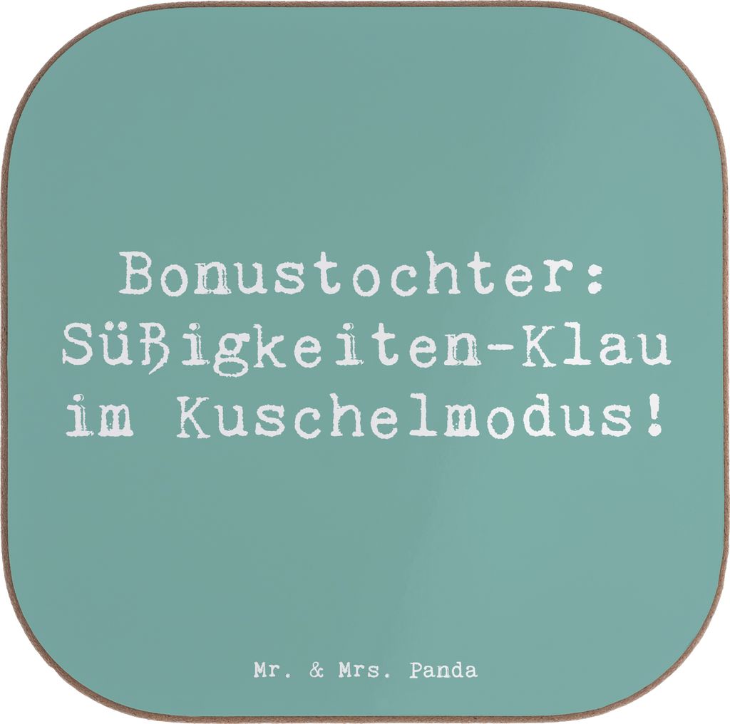 Mr. & Mrs. Panda Tassen Untersetzer Spruch Bonustochter Überraschungen - Meeresbrise - Geschenk, bieruntersetzer, Tassenuntersetzer, für Gläser,...