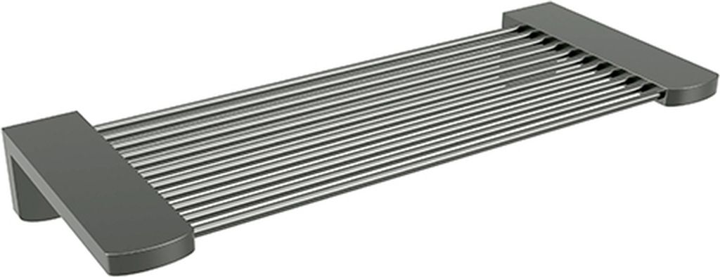 BAPHIT Duschablage Edelstahl Messing Metallic Grau matt 110x270x40 mm für Bad & WC >> zum Bohren